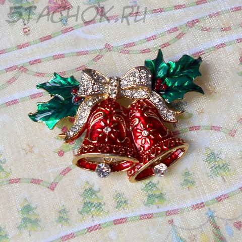 Брошь "Новогодние колокольчики"