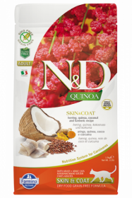 N&D Cat Quinoa Skin&coat Herring (Сельдь, киноа, кокос и куркума. Здоровье кожи и шерсти)