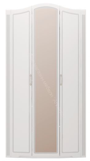 Шкаф для одежды "Виктория" 3-х дверный (с зеркалом) Белый глянец