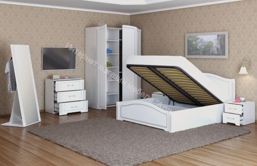 Шкаф для одежды "Виктория" 3-х дверный (с зеркалом) Белый глянец