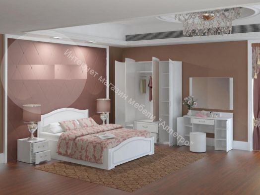 Шкаф для одежды "Виктория" 3-х дверный (с зеркалом) Белый глянец