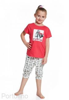 081-54 Пижама для девочки кр.рукав Cornette заказать в интернет магазине детской одежды Portofino в Москве