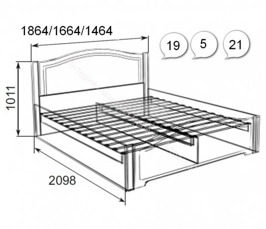 Кровать Виктория одинарная  120*200 см с латами (33)  Белый глянец