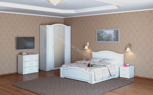 Кровать Виктория одинарная 90*200 см с латами (20)  Белый глянец