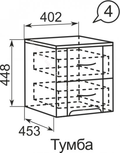 Тумба прикроватная "Виктория" мод.4 Белый глянец