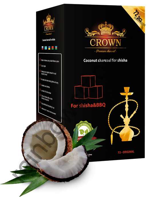 Уголь для кальяна Crown 25 мм (72 шт)