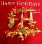 Брошь "Птичка кардинал осенью" (KC США)