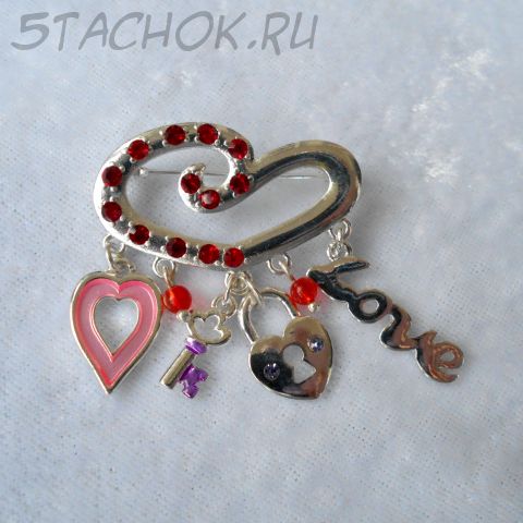 Брошь "Любовь-ключ к сердцу" (США)