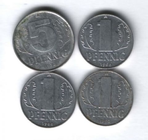 Набор монет Германия 1962-1972 г. 4 шт.