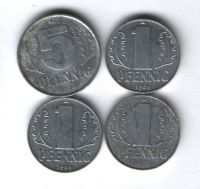 Набор монет Германия 1962-1972 г. 4 шт.
