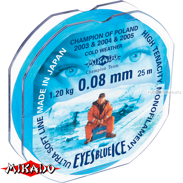 Леска мононить Mikado Eyes Blue Ice 25 м