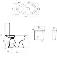 унитаз с бачком Disegno Ceramica Paolina (схема)