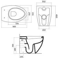 схема унитаза Disegno Ceramica Ovo OV002