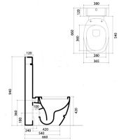 схема унитаза с бачком Disegno Ceramica Tratto