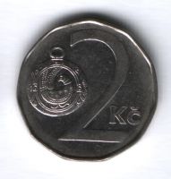 2 кроны 1993 г. Чехия