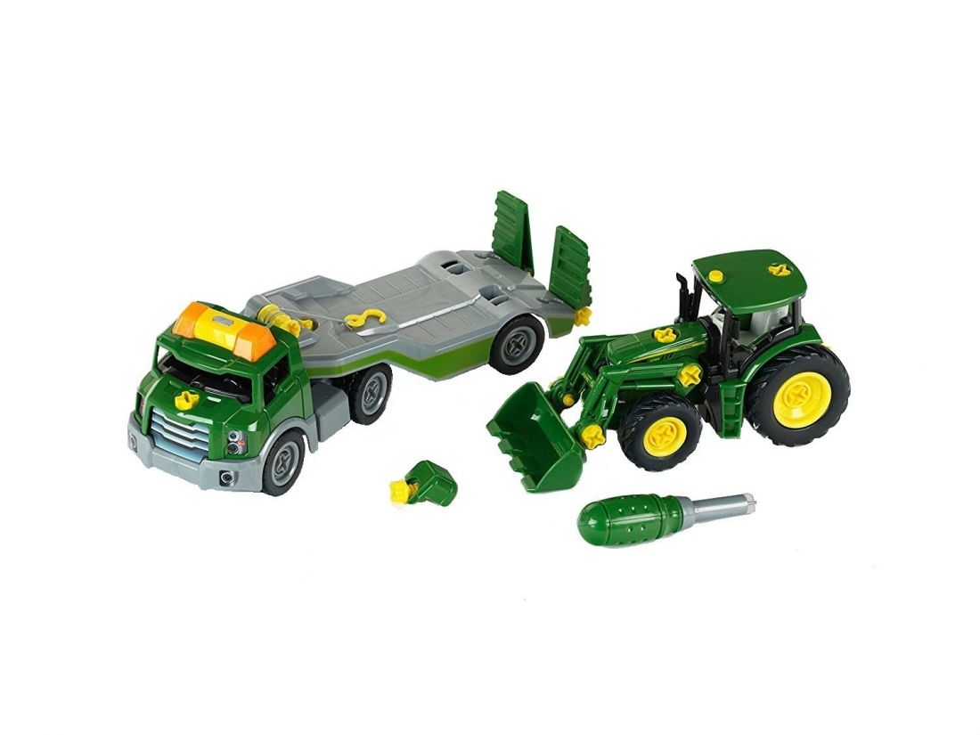 Тягач с трактором john deere klein 3908 свет+звук