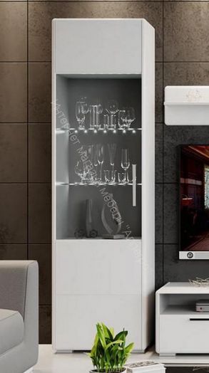 Шкаф для посуды «Наоми» (Белый глянец)