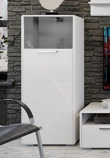 Шкаф комбинированный с 1-ой дверью «Наоми» (Белый глянец)