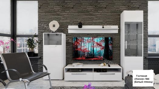 Шкаф комбинированный с 1-ой дверью «Наоми» (Белый глянец)