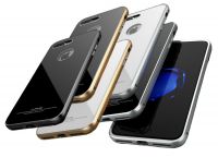 Металлический чехол-накладка LUPHIE для iPhone7 CIRCLE ARC TOUGHENED GLASS BACK