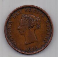 1 пенни 1843 г.  Нью Брансуик. Канада. Великобритания