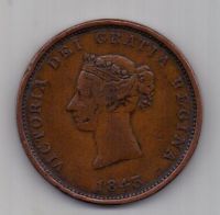 1 пенни 1843 г.  Нью Брансуик. Канада. Великобритания