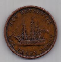 1 пенни 1843 г. Нью Брансуик. Канада. Великобритания