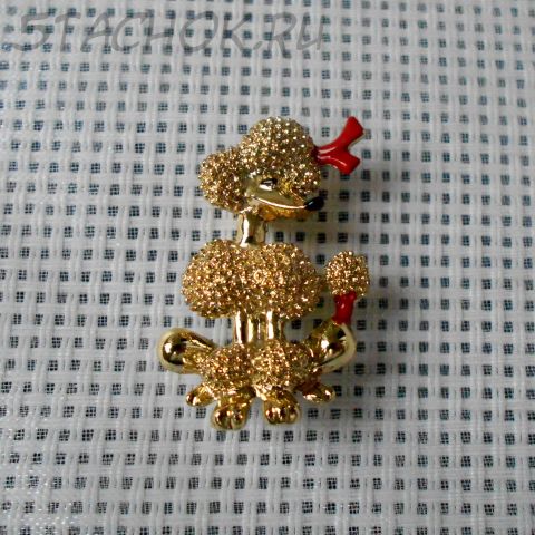 Брошь "Гламурная девочка-пудель"