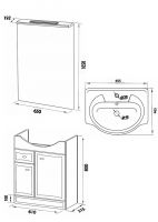 Тумба под раковину Am.Pm Bourgeois 65 (Буржуа) 65х36 см материал МДФ и ДСП схема 3