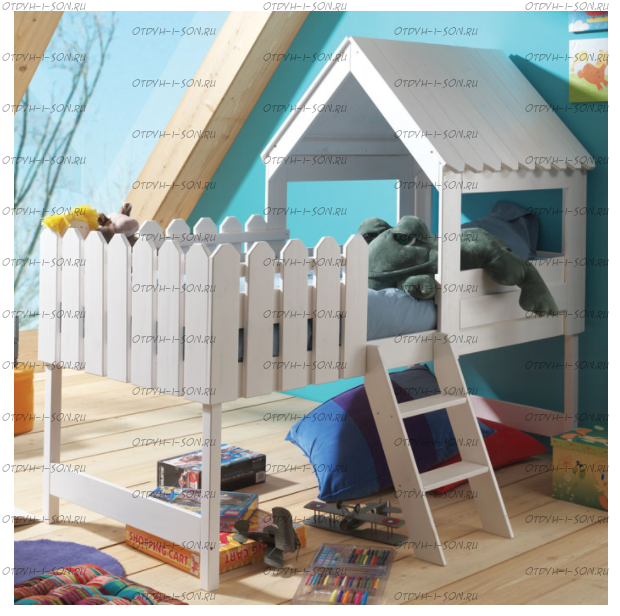 Кровать-чердак Домик Sidney №7