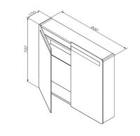 Зеркало-шкаф с подсветкой Am.Pm Bliss L 80 (Блисс Л) 80х70 схема 2