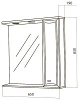 Зеркало-шкаф с подсветкой Am.Pm Bourgeois 65 (Буржуа) 65х83 схема 2