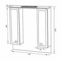 Зеркало-шкаф с подсветкой Am.Pm Bourgeois 85 (Буржуа) 85х105 схема 2 Зеркало-шкаф с подсветкой Am.Pm Bourgeois 85 (Буржуа) 85х105 схема 2