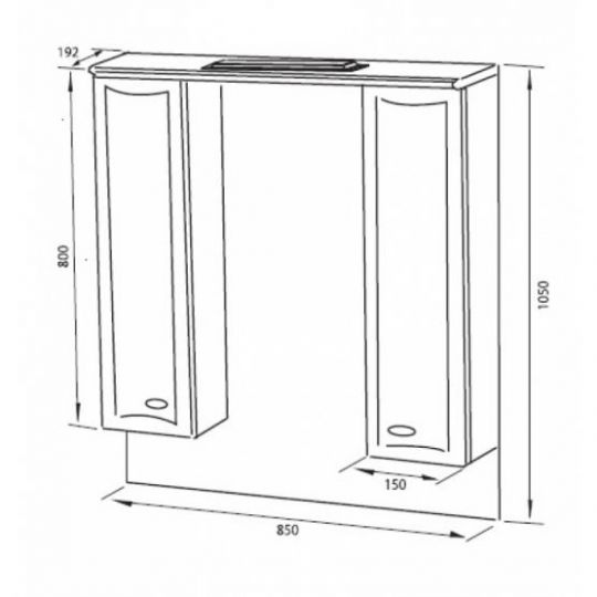 Зеркало-шкаф с подсветкой Am.Pm Bourgeois 85 (Буржуа) 85х105 схема 2 Зеркало-шкаф с подсветкой Am.Pm Bourgeois 85 (Буржуа) 85х105 схема 2