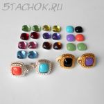 Серьги и клипсы с 12 сменными камушками (Joan Rivers США)