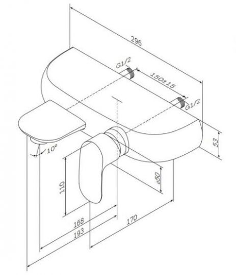 Смеситель Am.Pm Sensation F3010000 схема 2