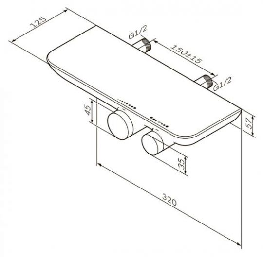 Смеситель Am.Pm для душа Sensation F3040000 схема 3