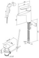 Смеситель с гигиеническим душем Am.Pm Inspire F5004000 схема 2 Смеситель с гигиеническим душем Am.Pm Inspire F5004000 схема 2