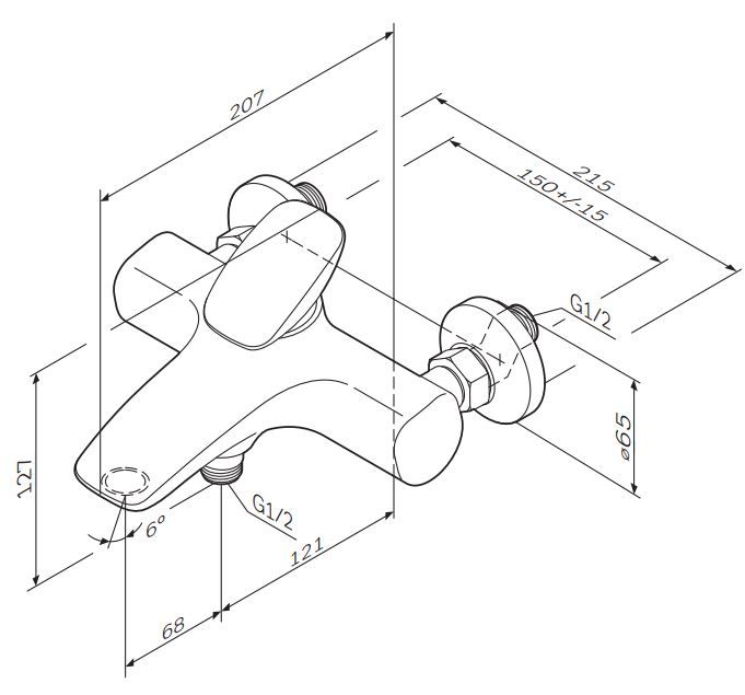 Смеситель Am.Pm Spirit V2.0 F70A10000 схема 3