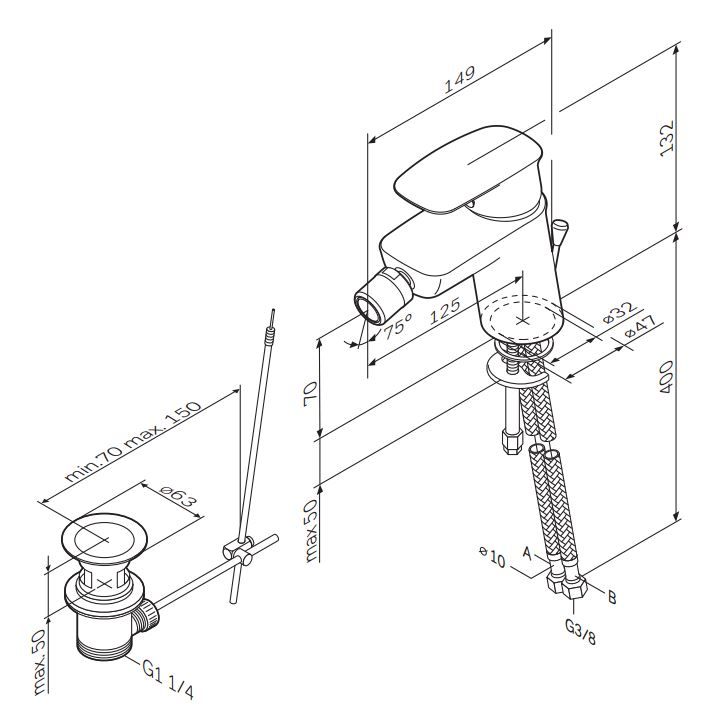 Смеситель Am.Pm Spirit V2.1 F71A83100 схема 5