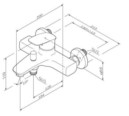 Смеситель Am.Pm Spirit V2.1 F71A10000 схема 4