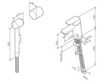 Смеситель с гигиеническим душем Am.Pm Spirit F7003000 схема 2 Смеситель с гигиеническим душем Am.Pm Spirit F7003000 схема 2