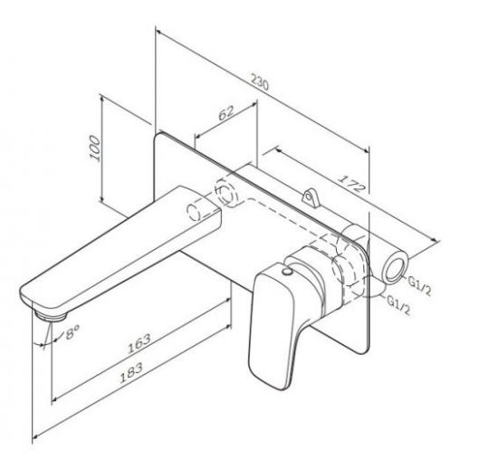 Смеситель Am.Pm Spirit F7072200 схема 2