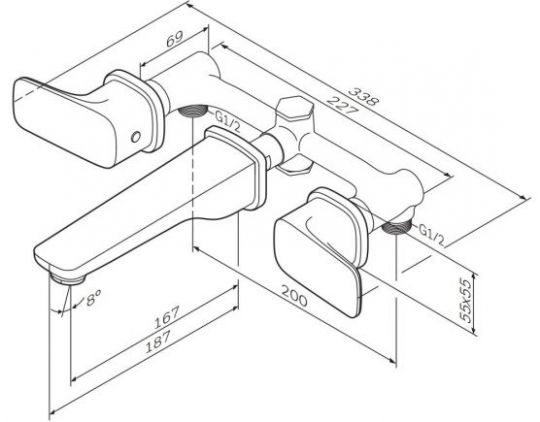 Смеситель Am.Pm Spirit F7072300 схема 1