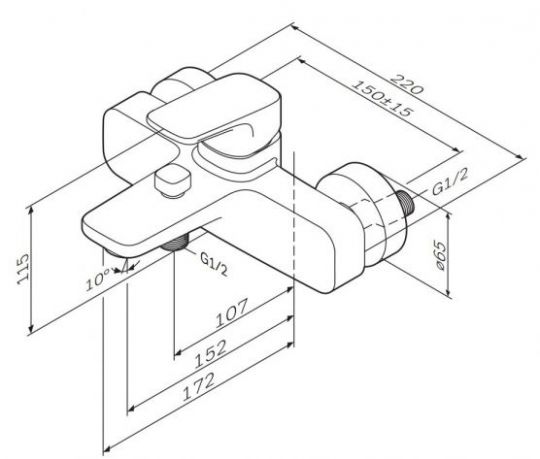 Смеситель Am.Pm Spirit F7010000 схема 3