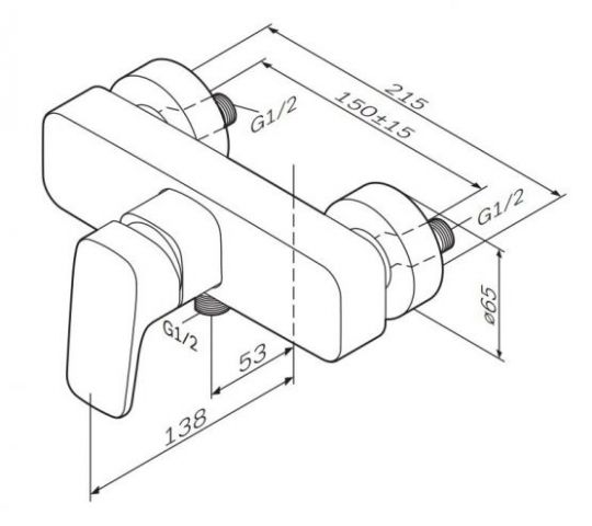 Смеситель Am.Pm для душа Spirit F7020000 схема 2
