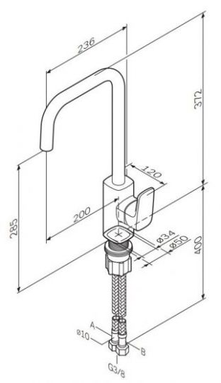 Смеситель Am.Pm Spirit F7007064 схема 2