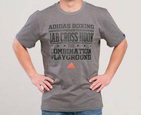 Футболка темно-серая Adidas  Graphic Tee Slogan Boxing ADISGT02