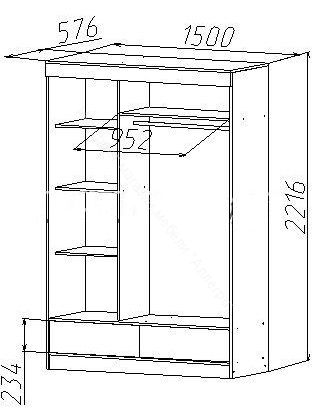 Шкаф купе "Альянс-5" (Регион)