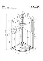 Угловая душевая кабина Am.Pm Like (Лайк) 90х90 схема 4